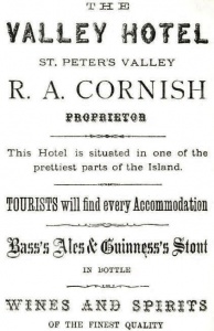 In 1887 Richard Cornish was proprietor of the Valley Hotel in St Peter's Valley