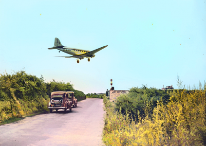 A colourised version of the same photograph