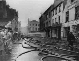 The fire at Le Gallais' Bath Street shop on 13 January 1954