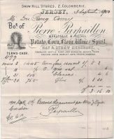Pierre Parpaillon invoice from 1900 - a strange mixture of products for a Colomberie business