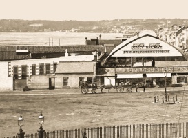 A close-up view of the town terminus