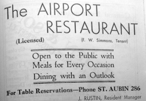 Advert for the Airport restaurant in 1950