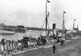 Potato carts at St Helier Harbour