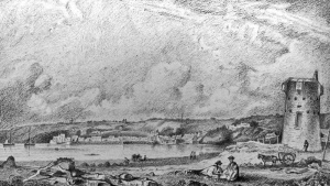 A drawing of St Aubin viewed from Beaumont