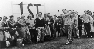 Golf restarts at La Moye in 1946 after the course, damaged by the Germans, is repaired