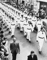 Marshals on their way to the arena