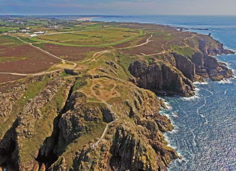 Chris Brookes: showing the castle in the centre foreground with Les Landes race track behind