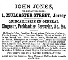 1887 advert from L'Almanach de la Gazette de Jersey