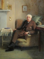 This portrait of Osborne Capel Powell (1838-1924) by Richard Goldie Crawford is in the collection of the Jersey Museum, but we have been unable to find any other link of the subject to Jersey