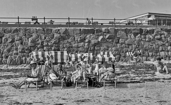 Deckchairs on the beach in 1970
