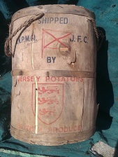 A Jersey potato barrel, later superseded by paper sacks