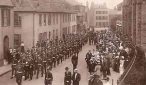 Church parade for the 2nd Battalion Kings Own Regiment