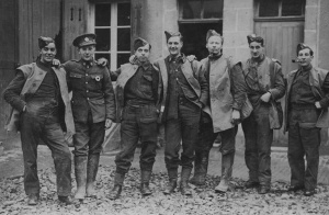 Eric Dorey (3rd from right) and his colleagues 'somewhere in France' at Christmas 1939