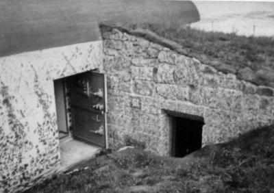 The entrance to one of the new casemates built by the Germans around Fort Henry on Grouville Common ...