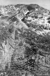 A camouflaged gun installation at Hohe 266