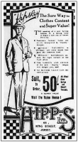 Despite what is shown on this 1922 advert, Hipps are believed to have been trading from No 44½ in the early years of the 1920s. That is the address given for them in the 1925 almanac