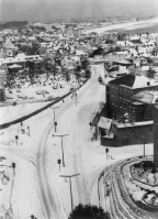Snow carpets the road in 1978