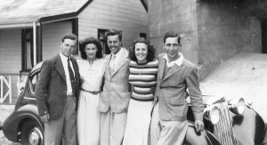 An unknown friend, Daphne Marsh, Philip Le Cuirot, Madeleine Le Cuirot and Norman Foster