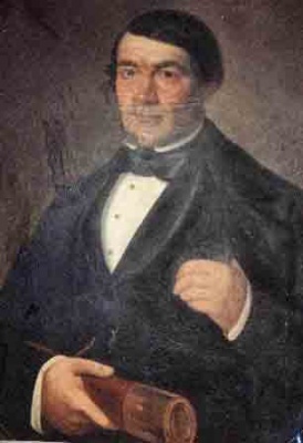 Capt Philip Le Blancq, formerly labelled by mistake John Read. Capt Le Blancq was Master in 1855 of the topsail schooner Adelina. He was also Master of the brigantine Reaper. He was believed drowned at sea: J. Jean, Jersey Sailing Ships, (Chichester: Phillimore, 1982), Colour Plate 5. The portrait survives in Jersey