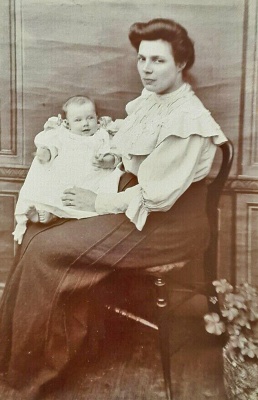 A portrait by E Duguey, who was in business at New Town Studio, David Place, from 1909 to 1912