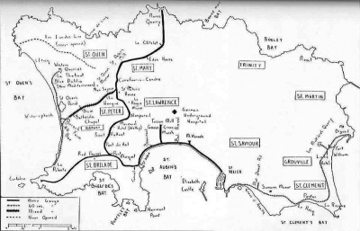 Map of German railway lines throughout the island