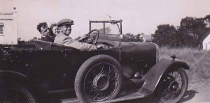 Walter Le Quesne at the wheel of his Alvis