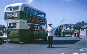 A policeman on point duty