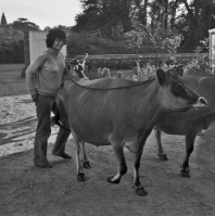 Collette Bisson, nee Le Breton (1947- ) at her family farm, Mayfield, Trinity, in 1978