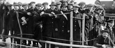 Recruits leaving for training in England