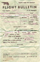 A BEA flight bulletin from 1952