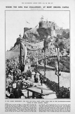 The visit to Mont Orgueil Castle from the Illustrated London News