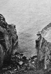 Looking down from the clifftop