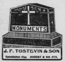 Advert in St Paul Globe, Minnesota, for Tostevin business