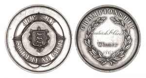 Jersey Swimming Club medal from 1867, two years after the club's foundation