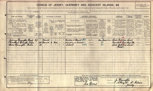 The Rimington family's 1911 census return. Doris had just joined the family after the death of her mother earlier in the year
