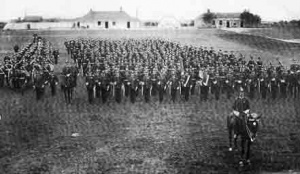 The East Surreys on parade